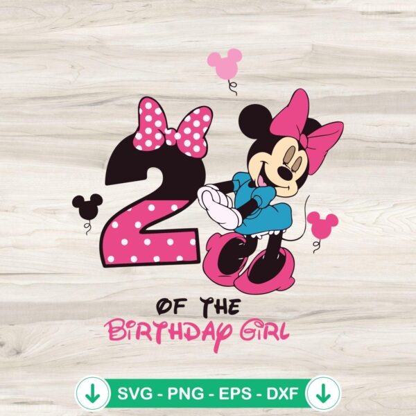 Minnie 2nd Of The Birthday Girl SVG file for cricut and cutting machine
