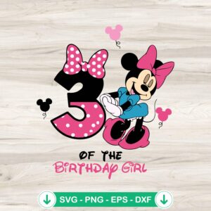 Minnie 3rd Birthday Girl SVG file - cricut svg cut file