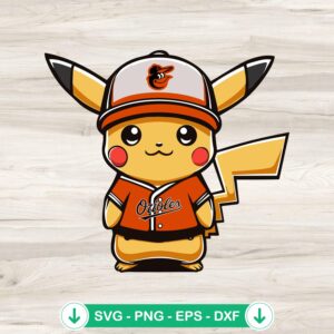 Pikachu Baltimore Orioles baseball SVG file for cutting machines