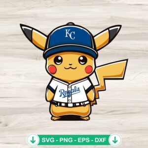 Pikachu Kansas City Royals baseball SVG file for Cricut