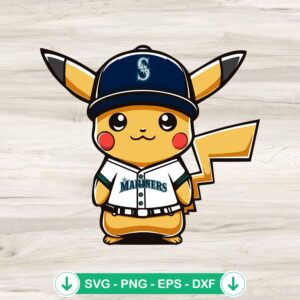 Pikachu Seattle Mariners baseball SVG file for Cricut