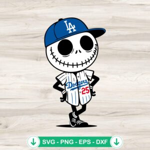 mockup-84293.jpg Jack Skellington Dodgers Baseball SVG file for cutting machines