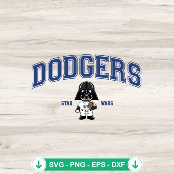 Darth Vader LA Dodgers Baseball SVG file for cutting machine