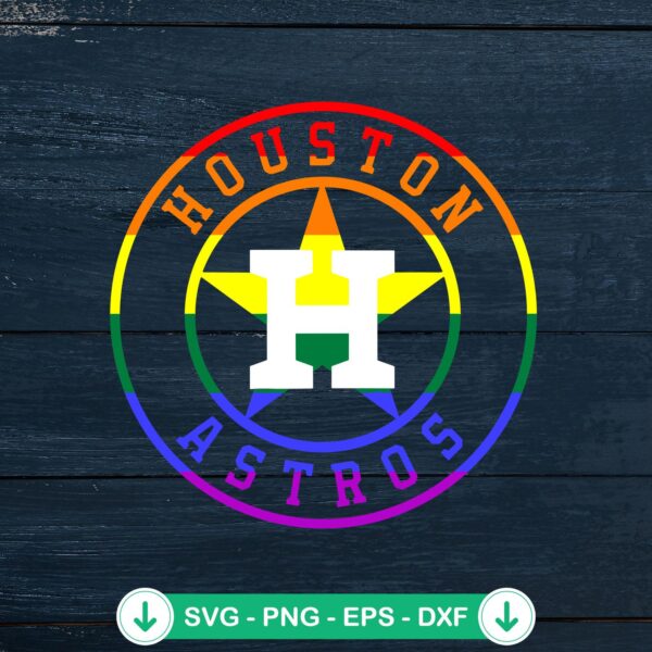 Houston Astros Pride Rainbow Logo SVG file for cutting machines