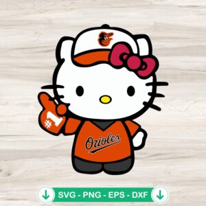 Hello Kitty Baltimore Orioles SVG file for Cricut cutting