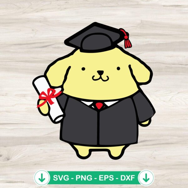 Pompompurin Graduation Cap SVG file for Cricut cutting machine