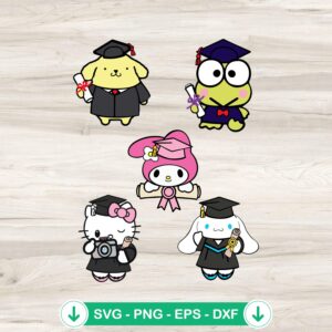 mockup-84392.jpg Graduation Cap SVG file featuring Hello Kitty - cricut svg cut file