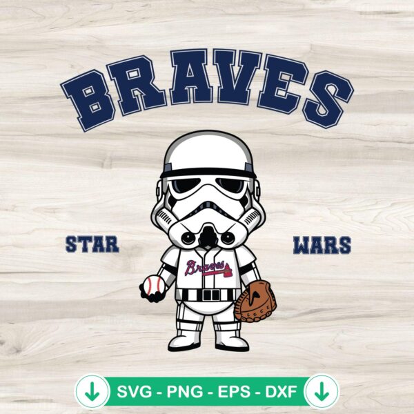 Stormtrooper Atlanta Braves Baseball SVG file for Cricut
