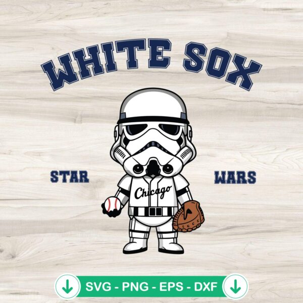 Stormtrooper Chicago White Sox baseball svg file for cricut