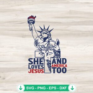 mockup-84592.jpg Statue of Liberty She Love Jesus SVG file for Cricut cutting