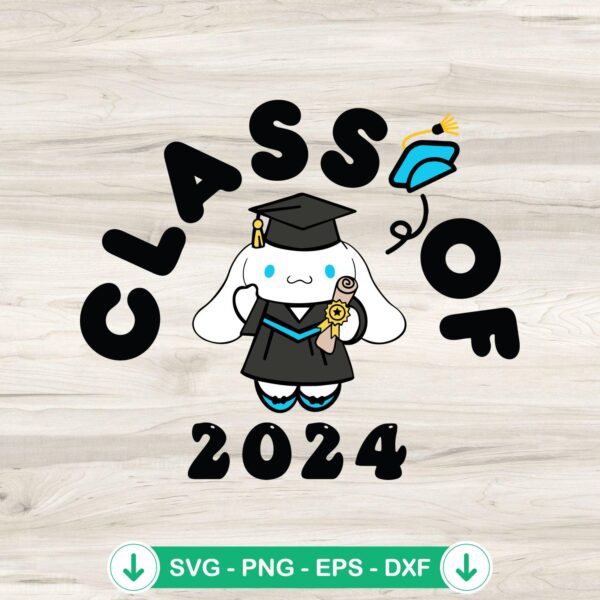 Cinnamoroll Graduate Class Of 2024 SVG file for cricut cutting