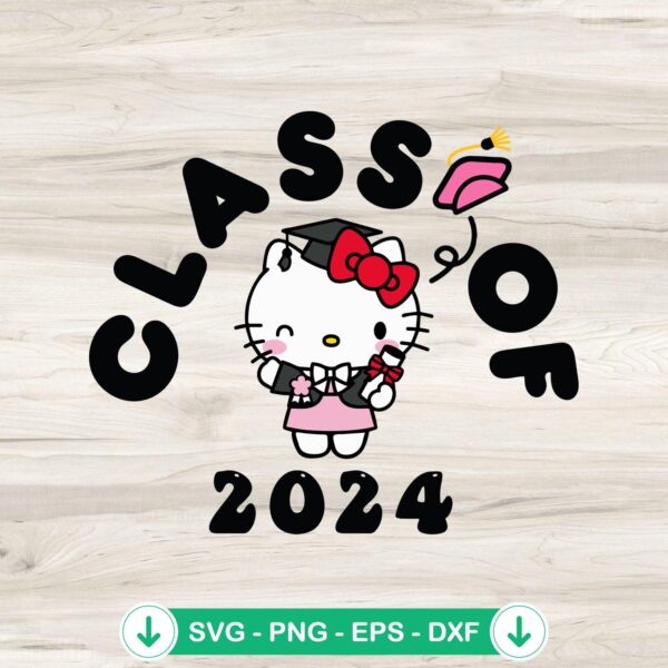 Hello Kitty Class of 2024 svg file for cutting machines