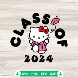 Hello Kitty Class Of 2024 svg file for cricut cutting machine
