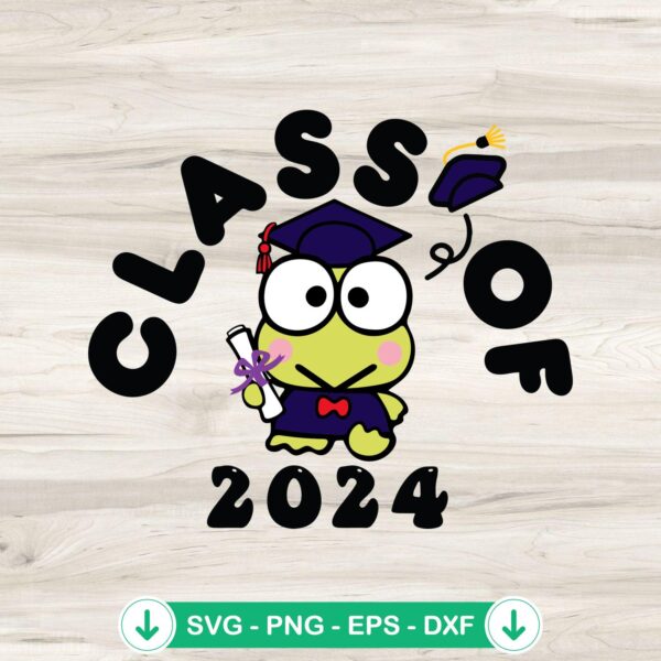 Keroppi Graduation Class Of 2024 SVG file for Cricut cutting