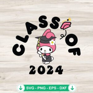 My Melody Graduate Class Of 2024 SVG file for Cricut