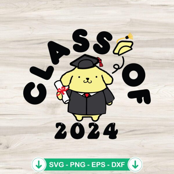 Pompompurin Class Of 2024 svg file, cricut svg cut file