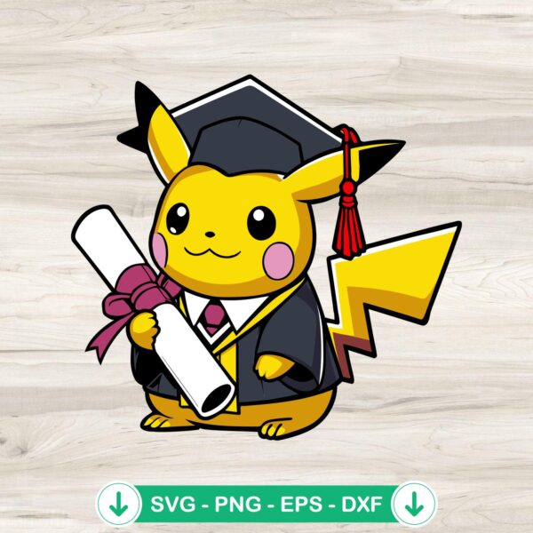 Pikachu Graduation Cap SVG file for Cricut cutting machines