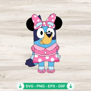 Bluey Minnie Mouse SVG file, cricut svg, cutting file