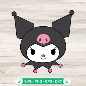 Kuromi Face SVG file, cricut svg cut file for Sanrio characters