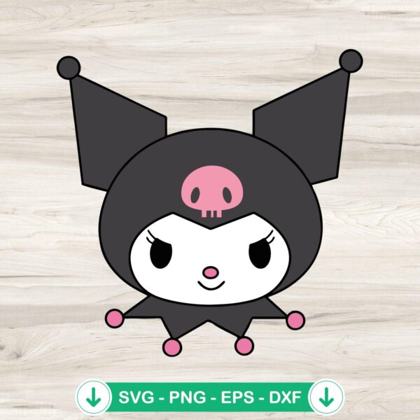 Kuromi Face SVG file, cricut svg cut file for Sanrio characters