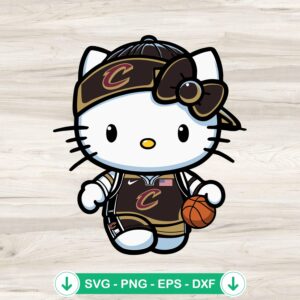 Hello Kitty Cleveland Cavaliers NBA SVG file, cutting file