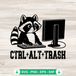 mockup-85041.jpg Ctrl ALT Trash Raccoon SVG file for cutting machines