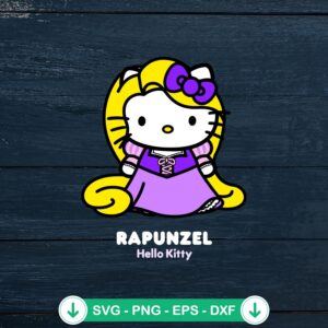 Hello Kitty Rapunzel Princess SVG file for cutting machine