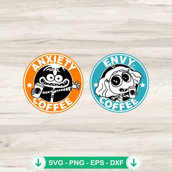 Envy And Anxiety Inside Out Coffee SVG file for Cricut