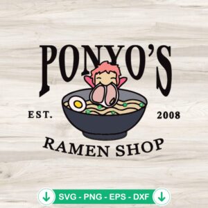 Ponyo's Ramen Shop EST 2008 SVG file for Cricut