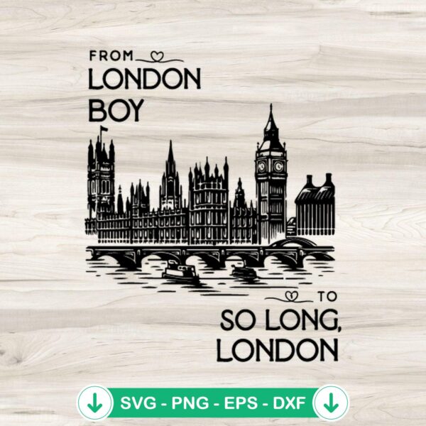 So Long London SVG file for Cricut, cutting file for DIY crafts
