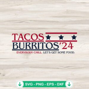 Tacos Burritos 24 SVG file for Cricut cutting machine