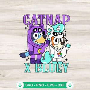 Cute Catnap Bluey SVG file for Cricut and cutting file