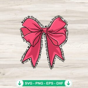 mockup-89955.jpg Let's Go Kindergarten Bow SVG file for cricut and cutting machines