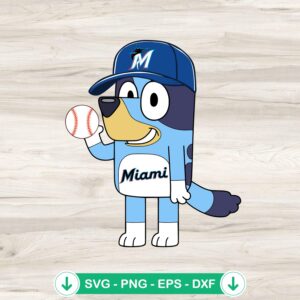 mockup-90106.jpg Bluey Miami Marlins Baseball SVG file for Cricut cutting machine