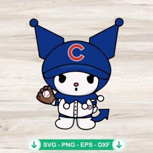 mockup-90163.jpg Kuromi Chicago Cubs Baseball SVG file for cutting machine