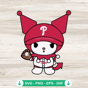 mockup-90166.jpg Kuromi Philadelphia Phillies Baseball SVG file for Cricut
