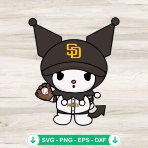 mockup-90173.jpg Kuromi San Diego Padres baseball svg file for cricut