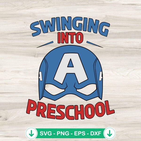 Captain America Swinging Into 3rd Grade SVG file for Cricut