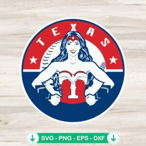 Texas Rangers Wonder Woman Logo SVG file for Cricut cutting