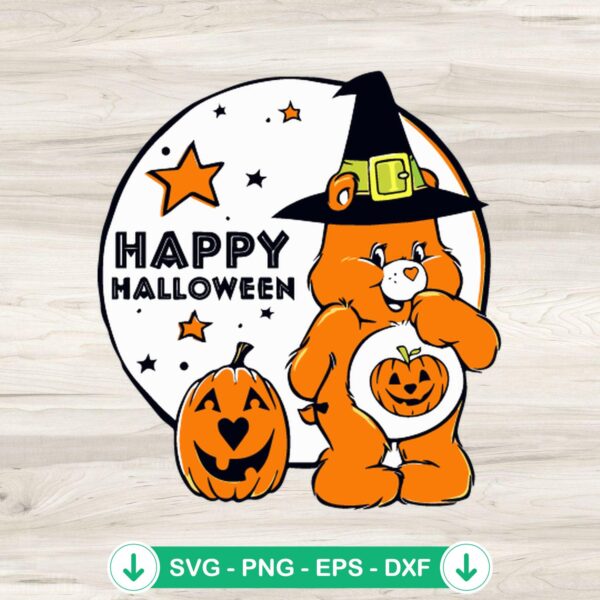 Happy Halloween Care Bear SVG file, cricut svg cutting file