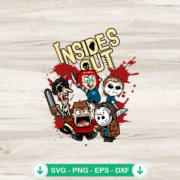 Insides Out Halloween Horror Characters SVG file for Cricut