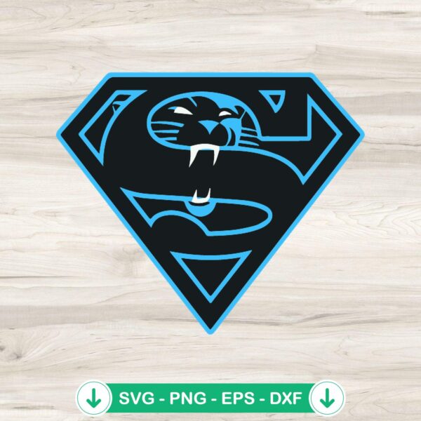 Carolina Panthers Superman SVG cut file for Cricut and DIY crafts