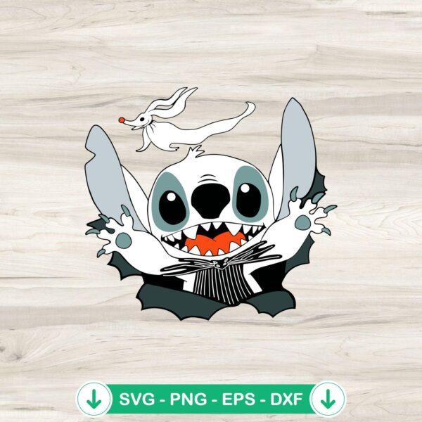 Stitch As Jack Skellington SVG file for Cricut cutting machine