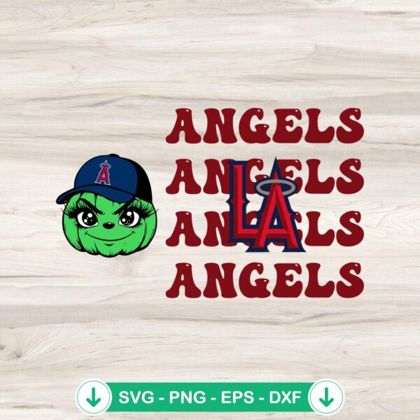Grinch Face LA Angels Baseball SVG file for Cricut and Silhouette