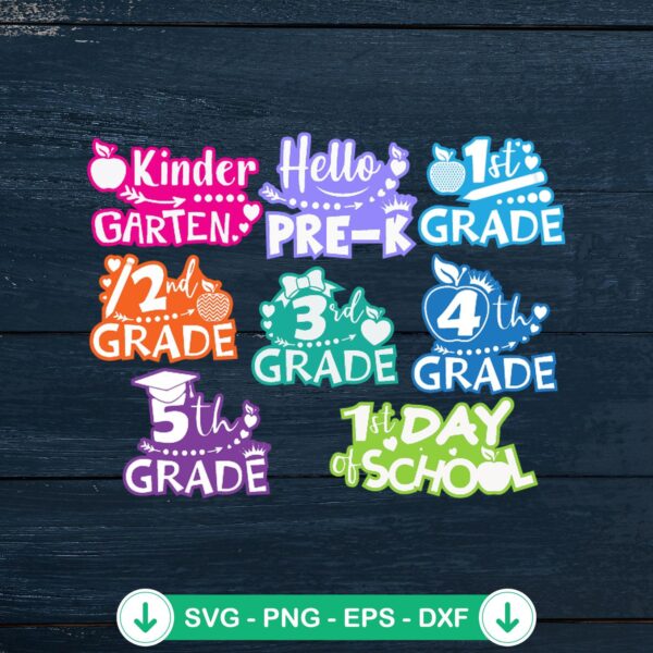 Back to School SVG file for Kindergarten Pre K, cutting file