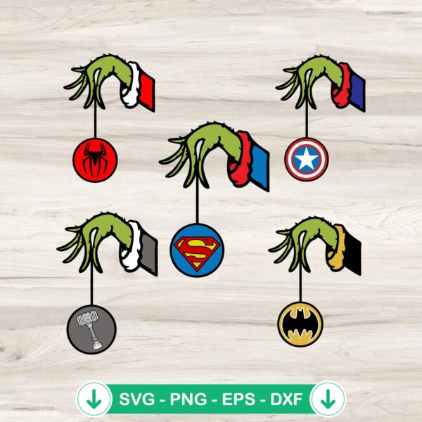 Grinch Superheroes Ornament svg file for Cricut cutting file