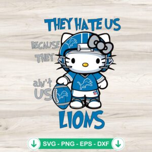 Hello Kitty Detroit Lions NFL SVG file for cutting machine