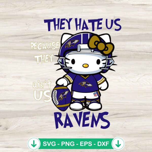 Hello Kitty Baltimore Ravens SVG file, licensed cricut svg cutting file