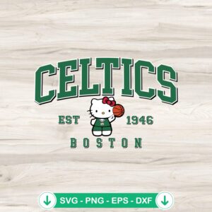 Boston Celtics Hello Kitty SVG file for Cricut cutting machine