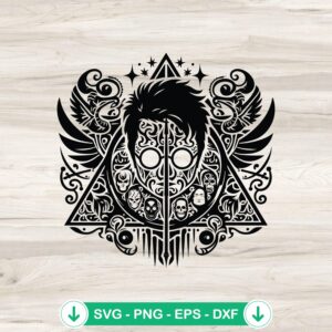 mockup-95760.jpg Harry Potter Mandala Face Logo SVG file for Cricut cutting machine